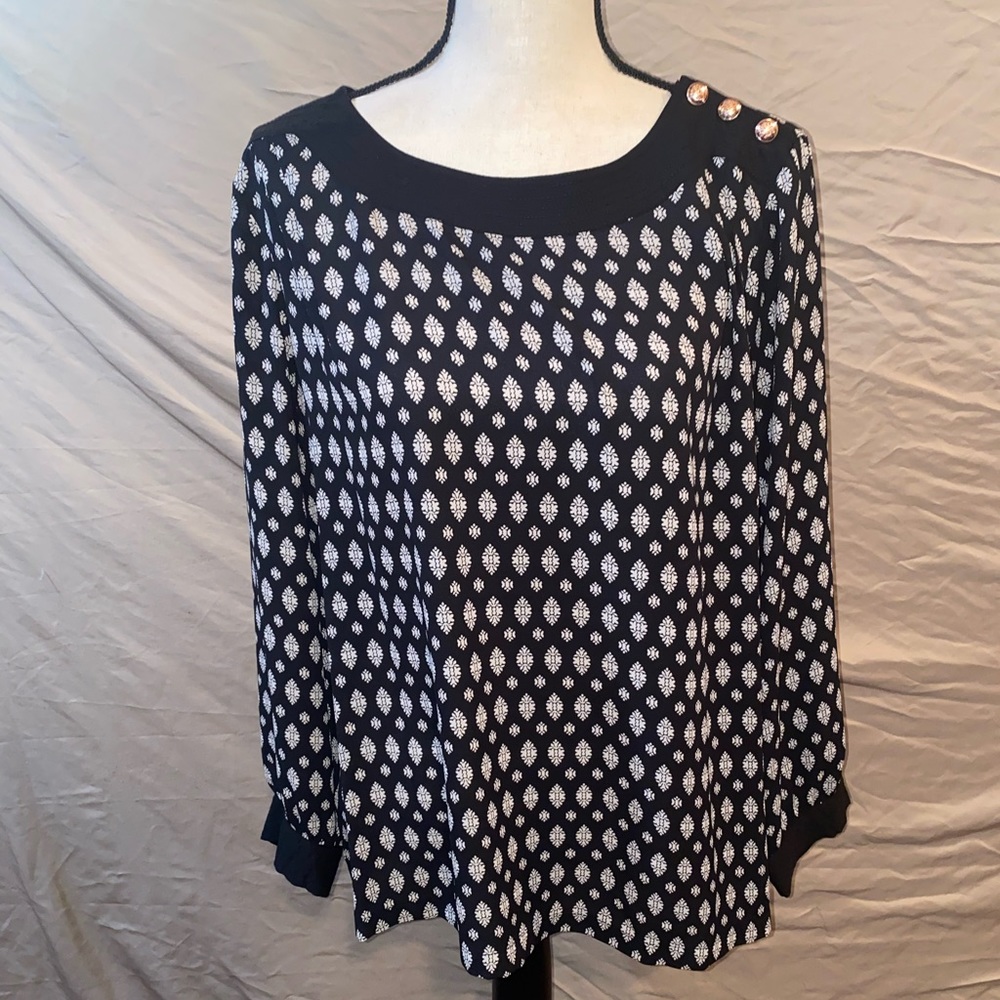 Ivanka Trump 3/4 Sleeve Blouse with Gold Buttons Women’s Size XL
